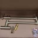 Havin Brushed Gold Pot Filler Faucet,Wall Mount Commercial, Stainless Steel Material Folding Kitchen Tap,Coffee Machine Faucet with Stretchable Double Joint Swing Arms, Upside Down Style