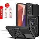 for Samsung Galaxy Note 20 5G Case with [2 Pack] Tempered Glass Screen Protector, for Galaxy Note 20 Dual Layer Protective Heavy Duty Rugged [Military-Grade] ProtectiveMagnetic Kickstand Car Holder (SJ-Black)