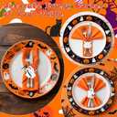 Halloween Napkin Rings Set of 8, Spooky Napkin Ring Holders Pumpkin Witch Hat Ghost Alloy Napkin Ring Buckle for Halloween Party Kitchen Dinner Table Decorations