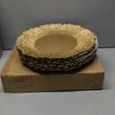 Coloch Set of 12 Plastic Charger Plates, 13" Reusable Reef Serving Chargers for Dinner Plate Round Shiny Decorative Charger Plate for Wedding, Catering, Parties, Christmas, Home Dinner Use (Gold)