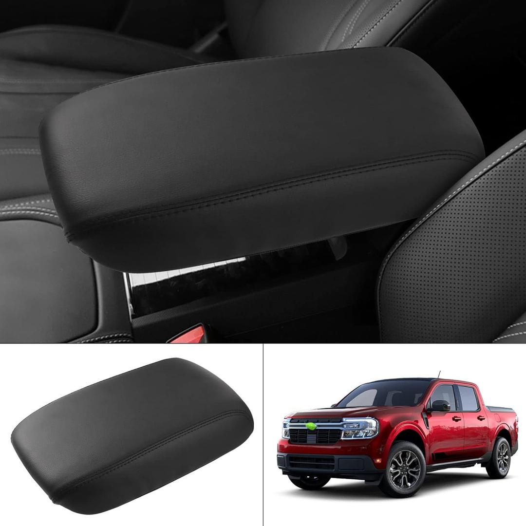Autorder Center Console Cover for 2022-2025 2026 Ford Maverick Accessories Armrest Cover Anti-Scratch Middle Console Pad Leather Armrest Protector