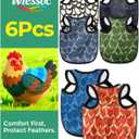 6 Pack Chicken Saddle for Hens, Adjustable Reusable Hen Apron with Wing Protectors, Protective Chicken Clothes for Mating (6 Colors)