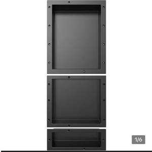 XZETORA Shower Niche SMC Material 40(20+14+6) X16in Niche for Shower Wall Shower Niches Ready for Tile Shower Niche Shelf Black