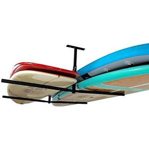 StoreYourBoard Standup Paddleboard and Surfboard Ceiling Storage Rack, Adjustable Garage Mount Hanger, Heavy Duty