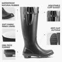 Women's Rain Boots, 100% Natural Rubber, Wide Calf Fit | Not PVC — stays crack-free in freezing temps. 16.2" shaft, adjustable calf up to 20.3". All-season Size 7