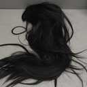 Long Straight Remy Hair Wigs Natural Black Heat Resistant Fiber Hair Full Machine Wig with Bangs Cosplay Party Wig For Fashion Women (24 Inch)