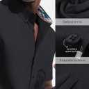 PJ PAUL JONES Mens Dress Shirts Oxford Button Down Shirt Short Sleeve Business Casual Untucked Shirts with Pocket (M)