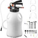 VEVOR Transmission Fluid Pump, 8 L Pneumatic Oil Fluid Extractor, ATF Refill Dispenser Transfer Pump with 15 ATF Adapters, Oil Extractor Dispenser with HDPE Tank for Cars, Boats, Lawn Mowers