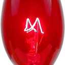 Novelty Lights Incandescent Christmas Replacement Bulbs - Indoor/Outdoor Individual Bulbs for Christmas Tree, Display, & More - C9/E17 Intermediate Base, 7 Watt Lights (Red, 25 Pack)