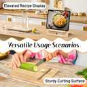 Unique Christmas Gifts for Mom, Funny Kitchen Gift for Women, Wooden Cookbook Stand for Kitchen Counter, Recipe Cook Book Holder for Mothers Birthday Christmas Presents(with Greeting Card)