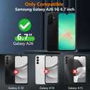 2 x teloxy Magnetic for Samsung Galaxy A26 5G Phone Case,Shockproof Protective Durable Slim Translucent Matte Anti-Fingerprint Phone Case,Green