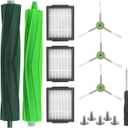 Replacement Parts for iRobot Roomba i8 i8+ i7 i7+ i6 i6+ i4 i3 i3+ Plus J7 E5 E6 E7 i&E&J Series Vacuum Cleaner, 1 Set of Multi-Surface Rubber Brushes + 3 HEPA Filters + 3 Edge-Sweeping Brushes