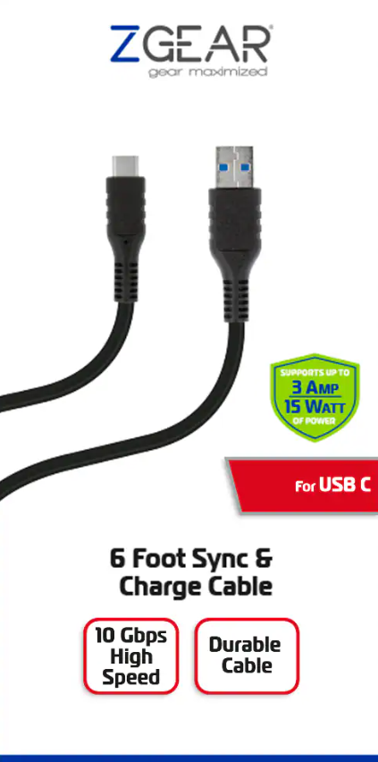 ZGear 6-foot USB-C Sync & Charge Cable