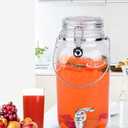 Eleganttime 120 Oz  Glass Drink Dispensers for Parties, One  Pack Beverage Dispenser With Spigot,Laundry Detergent Dispenser Punch Bowls Juice Water Dispenser for Parties