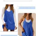 Nirovien Women's Sleeveless Athletic Romper Sporty Dress with Shorts Underneath Golf Tennis Exercise Dresses(Klein Blue,XL)