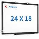 White Board Dry Erase, 24 x 18 inch Magnetic Dry Erase Board Whiteboard for Wall, Black Aluminum Frame Hanging Whiteboard Marker Board Writing Board for Home Classroom Office