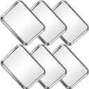 CACOLES Stainless Steel Baking Sheet Pan Set of 6, Cookie Sheet Metal Baking Pan Oven Tray, Cooking Baking Sheet for Toaster Oven, Easy Clean, Dishwasher Safe, 9 x 7 x 1 Inch