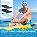 Lunmon 4 Pieces Swimming Headbands Waterproof Safety Earplugs for Adults Colorful Water Headbands Adjustable Swimming Ear Band Protectors for Pool Surfing Diving Showering Water Sports(Dark Color)