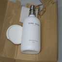 White Glass Dish Soap Dispenser for Kitchen Sink by Brighter Barns - Modern Kitchen Soap Dispenser Set - Refillable Glass Bottle with Pump - Neutral Minimalist Home Decor in Airbnb, Restaurant (White)