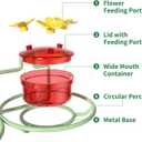 Dreamdrawer 2 Pack Window Hummingbird Feeder, Small Hummingbird Feeder for Outdoors with Strong Suction Cup - Metal Base & 6 Feeding Ports, Easy to Clean and Refill, Green