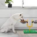 NCAA Kansas Jayhawks Goalpost Football Field Dog Feeder  Adjustable Elevated Dog Bowls with Stand, 2 Stainless Steel Bowls, Non-Slip Rubber Feet, Raised Pet Feeder for Large & Small Dogs