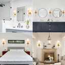 KUAUGST Wall Sconces Sets of 2, Retro Industrial Wall Lamps, Bathroom Vanity Sconces Wall Lighting with White Fabric Shade, Suitable for Bedroom Living Room Corridor Kitchen