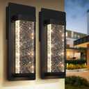 BesLowe Outdoor Wall Light Fixtures with Crystal Bubble Glass, Waterproof Exterior Sconces LED Wall Lanterns, Porch Lights Wall Mounted 10W 3000K Outside Lights for House Front Door Garage Entryway (11in)