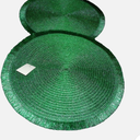 4  Green Metallic PLACEMATS 15" Round Holiday,Pack Of 2