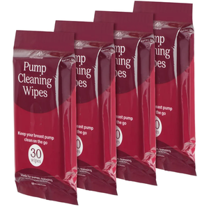 4 Pack] Wipes for Breast Pump Parts - Breast Pump Wipes Quick Clean with No Water - Irritant Free Breast Pump Cleaning Wipes - Resealable Baby Cleaning Supplies - 30 Per Pack
