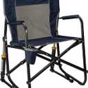 GCI OUTDOOR Freestyle Rocker Camping Chair | Portable Folding Rocking Chair with Solid, Durable Armrests, Drink Holder & Comfortable Backrest — Indigo Blue