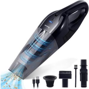 Portable Handheld Vacuum Cordless  10,000Pa Suction Power, Lightweight 1.8 lbs, Washable HEPA Filter, LED Light, Quiet, 800ml Dustbin, Perfect for Home