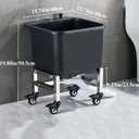 Freestanding Floor Commercial Mop Sink with Rollers, Plastic Mop Sink Service Basin with Drain Botton, Household Mop Buckets for Balcony Bathroom Kitchen Restaurant Business Outdoor