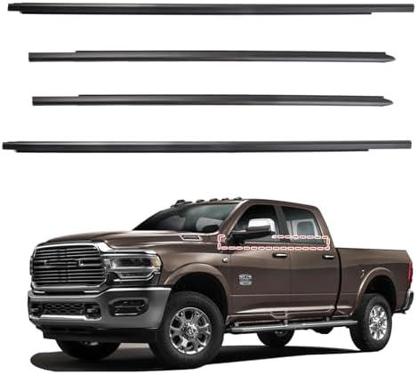 ItranMc Weatherstrip Window Molding Trim Seal For 2009-2021 Dodge Ram 1500 2500 3500 4500 5500 Truck Crew Cab,Black Outer Door Window Trim Seal Belt,Replace#55112376AH 55112377AH 55372138AH 55372139AH