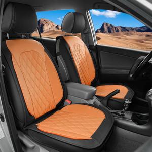 LINGVIDO Car Seat Covers for Front Seats (2 Seats) - Premium Perforated Nappa Leather,Waterproof Shield, Omni-Adapt Fit for SUVs Sedans, Ideal for Rideshare & Pets