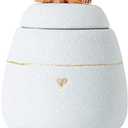 Dog Shaped White Pet Urn for Dogs Ceramic Dog Urns for Ashes Box Cute Decorative Ashes Container for Dogs