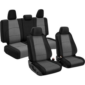 Seat Covers Compatible with 2024 2025 2026 Toyota Tacoma Double Cab SR/SR5/TRD/Limited Full Set, Heavy Duty Cationic Linen Fabric Seat Protector