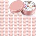 Patelai 64 Pieces Lip Balm Tin Containers Screw Top Round Tin Cans Aluminum Jar with Screw Lid, Empty Bottle Travel Cosmetic Sample Container for DIY(0.5 oz,Rose Gold)
