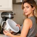 Silicone Bowl Liners for KitchenAid 7Qt Stand Mixers, Mixing Bowl Inserts with Lids, Replacement Mixer Accessories (White, 7QT)
