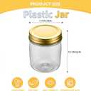 novelinks 8 oz Clear Plastic Jars with Airtight Lids, 32 Pack Plastic Mason Jars with Lids 8oz, Refillable Storage Slime Containers & Small Spice Jar for Kitchen Organization (32 Pack,Gold)