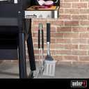 Weber Precision Tongs & Spatula Grilling Tool Set Stainless Steel BBQ Tools with HandsFree Locking Tongs, 3Sided Beveled Spatula, NonSlip SoftTouch Handles