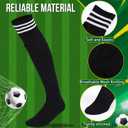 4 x 2 Pairs Long Leg Shin Guards Soccer Socks with Leg Guard Pockets, Calf Compression Sleeves, Football Socks for Most People, Calf Protection for Football Matches, Baseball, Training, 19"