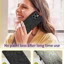 Toycamp for iPhone 16 Pro Max Case - Women Girls Flower Floral Cute Phone Cover Black Frosted Slim Fit Design Soft TPU Shockproof Protective Girly Pretty Fashion Case for iPhone 16 Pro Max 6.9 Inch