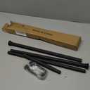 5/8 Inch Black Curtain Rod for Window 16 to 52 Inch, Small Window Curtain Rod With Brackets for Cafe, Windows, Kitchen, Bedroom, Living Room, Sliding Glass Door, Drilling Installation