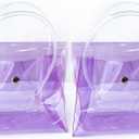2 x 2PCS Clear Plastic Tote Bags with Buttons Closed, Simple Beach Bag Cosmetic Storage Bag for Girls.