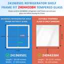UPGRADE 241969501 Refrigerator Shelf Frame Without Glass Compatible for Frigi.daire 241969501/Frigi.daire Part 241969501 of FFSS2615TS3, FGSS2635TF1, FFSS2615TS0-by MIFLUS