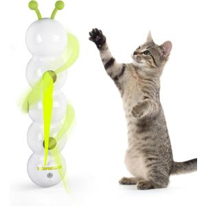 AFP Interactive Cat Toy, Automatic Furry Tail Teaser Toy with Motion Sensor, Electric Cat Toy, USB Rechargeable, Self Play Cat Feather Toy for Indoor Cats, Suction Cup for Stable Play, 1 Replacement