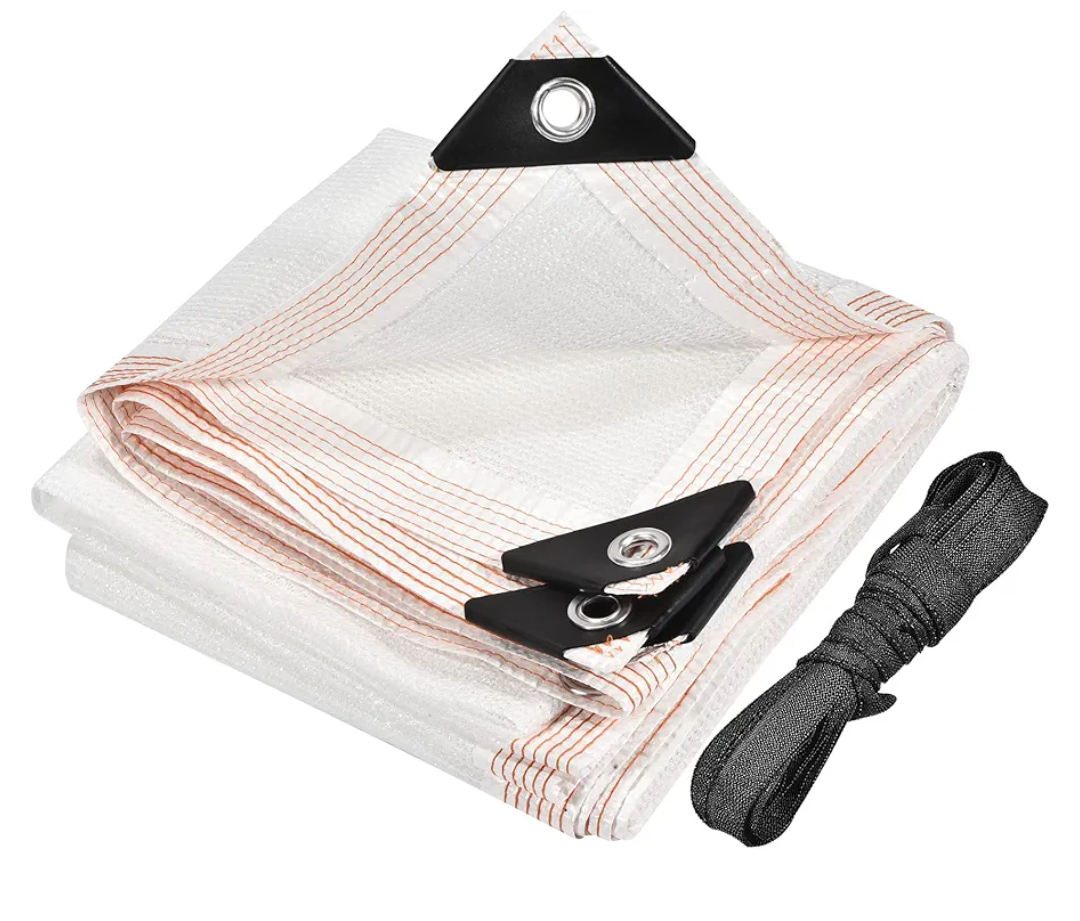 Garden Plants Shade Cloth with Grommets 240x95 inch Cord Mesh Fabric Sunshade Cover Net, White