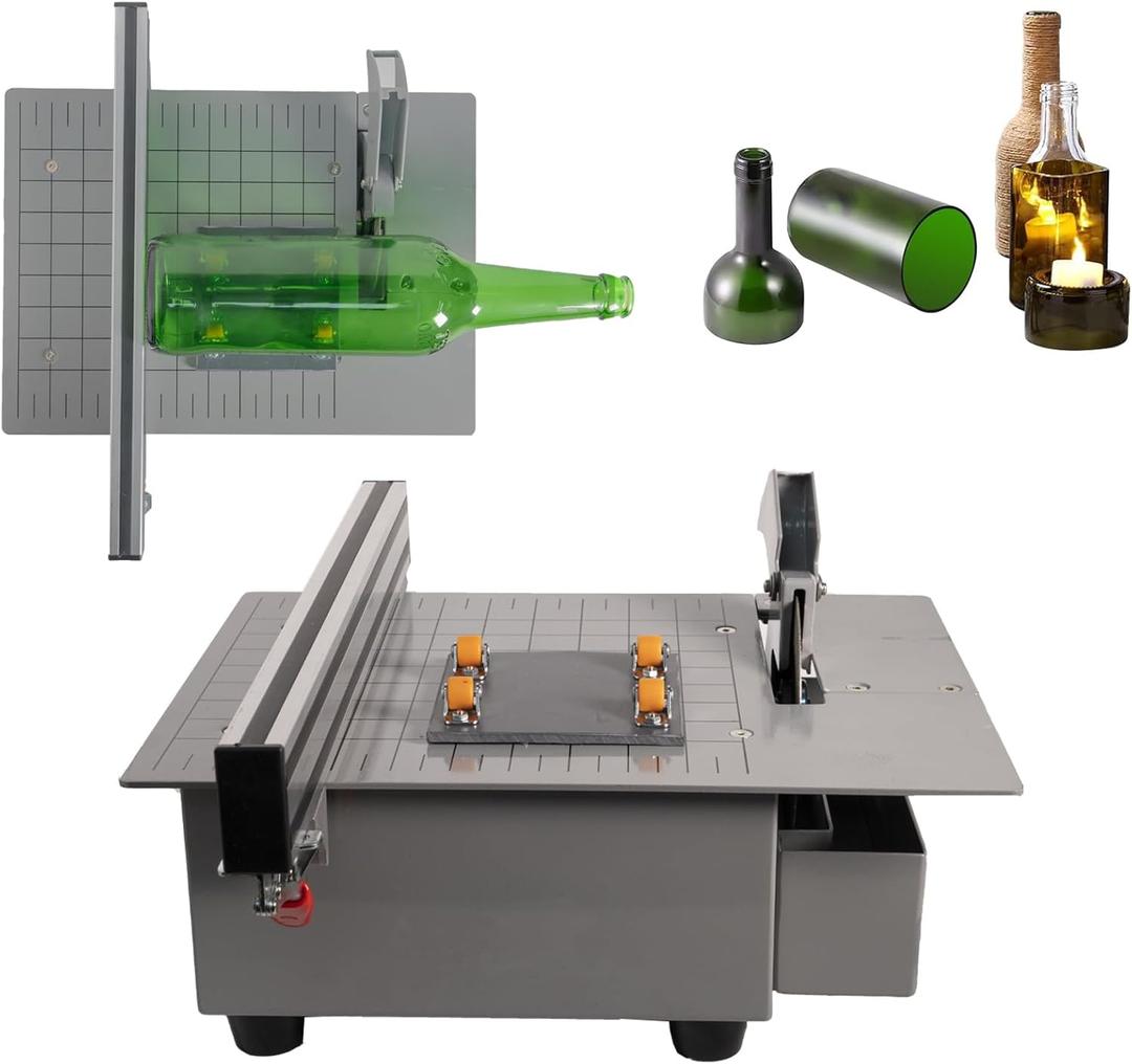 Deruilong Electric Bottle Cutter, Glass Bottle Cutter, Glass Cutter, Stain Glass Cutter Stone Cutter Brittle and Hard Materials Cutter Trim Saw - Rock, Stone, Glass Cutting, Trimming, Sawing Machine