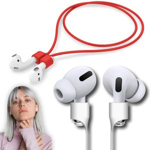 Ultra Strong Magnetic Airpod Pro Strap Anti-Lost Cord Sports Lanyard Compatible with Airpods 3rd 2nd Generation Pro 3 2 1 (Red)