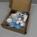 26 PCS Video Game Themes Cake Toppers Headset Cake Decoration Ball Cake Decoration Game Controller Cake Decoration for Game Theme Birthday Party Cake Decoration (White)